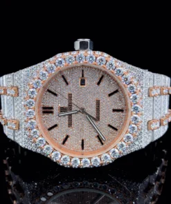 AP Rose White Quartz Movement Moissanite Diamond Watch