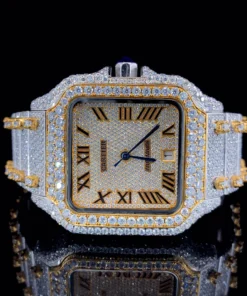 Cartier two-ton Gold Moissanite Diamond Watch