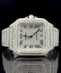 Cartier Silver with Roman Dial Diamond Watch Regular price