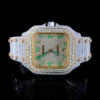 Cartier Two Ton Silver and Gold With Green Arabic Dial Watch