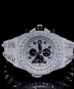 AP Silver With Three Time Function Working Diamond Watch