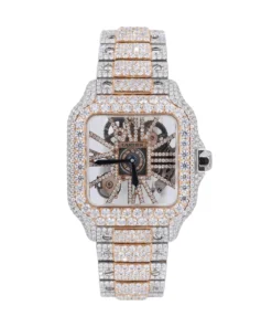 CS Skeleton 41MM Two-Tone VVS Moissanite Diamond Watch 20CT