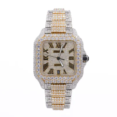 iced out moissanite watch