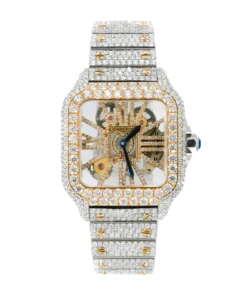 CS Skeleton Two-Tone 41MM VVS Moissanite Diamond Watch 20CT
