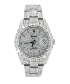 DJ 41MM Moissanite Diamond Big Stone Bezel Watch 22CT